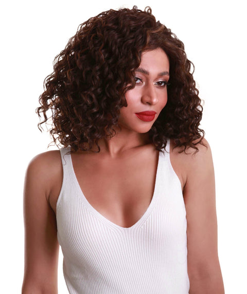 Ada Brown with Caramel Curly Bob Lace Front Wig