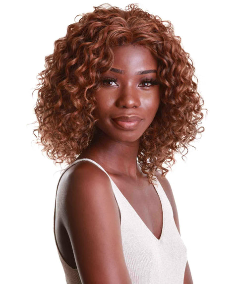 Ada Light Brown Blend Curly Bob Lace Front Wig