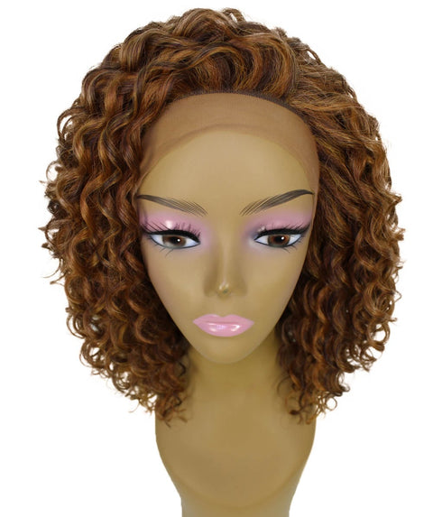 Ada Light Brown Blend Curly Bob Lace Front Wig