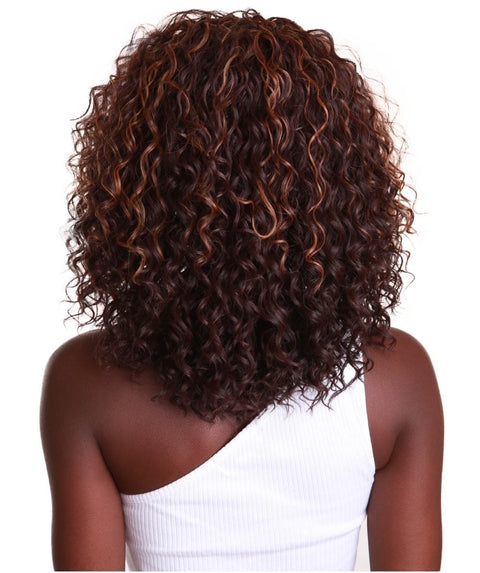 Ada Carmel Brown Blend Curly Bob Lace Front Wig