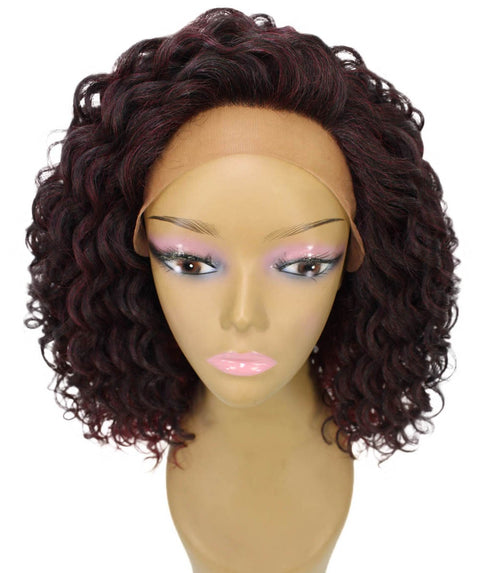 Ada Deep Red Over Medium Red Curly Bob Lace Front Wig