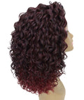 Ada Deep Red Over Medium Red Curly Bob Lace Front Wig
