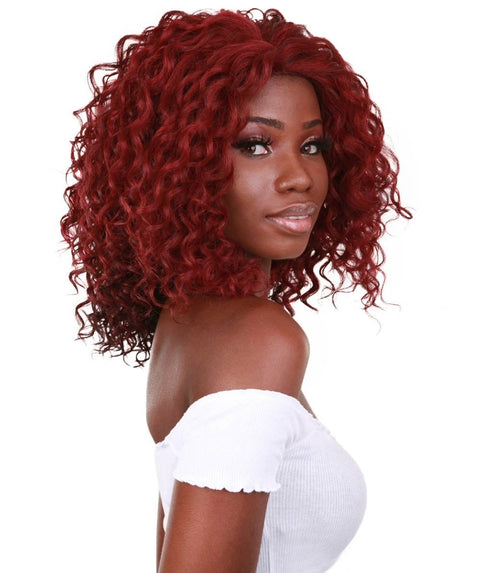 Ada Medium Red Curly Bob Lace Front Wig
