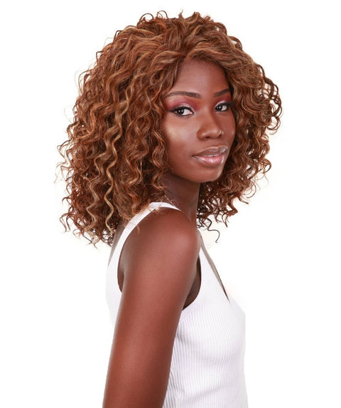 Ada Aubum Brown Blend Curly Bob Lace Front Wig