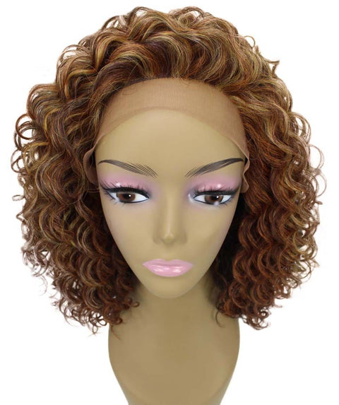Ada Aubum Brown Blend Curly Bob Lace Front Wig