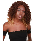 Ada Medium Brown over Blonde Curly Bob Lace Front Wig
