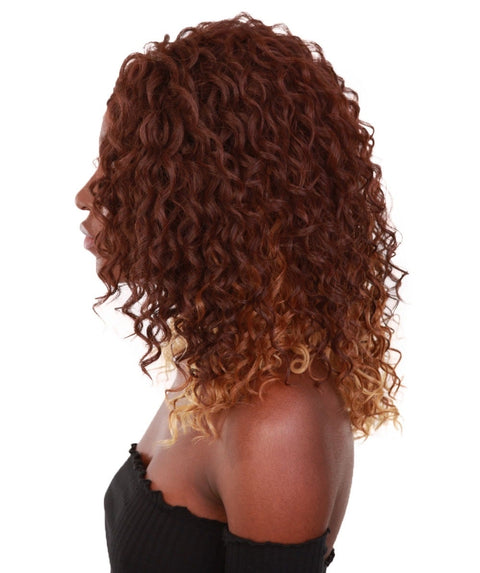 Ada Medium Brown over Blonde Curly Bob Lace Front Wig