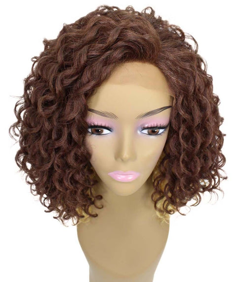 Ada Medium Brown over Blonde Curly Bob Lace Front Wig