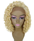 Ada Golden Dark Blonde Curly Bob Lace Front Wig