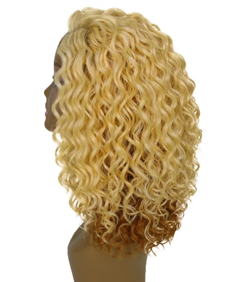 Ada Golden Dark Blonde Curly Bob Lace Front Wig