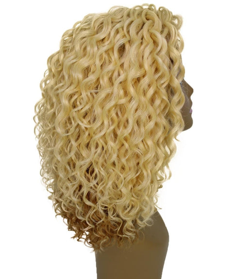 Ada Golden Dark Blonde Curly Bob Lace Front Wig