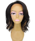 Rayana Black with Golden Light Shag Bob Lace Front Wig