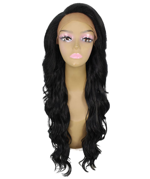 Asana Black Long Wavy Lace Front Wig