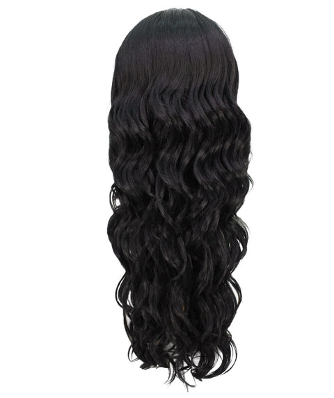Asana Black Long Wavy Lace Front Wig