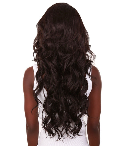 Asana Dark Brown Long Wavy Lace Front Wig