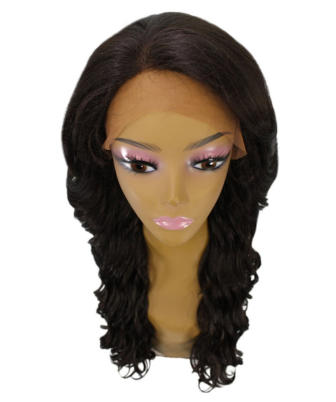 Asana Dark Brown Long Wavy Lace Front Wig