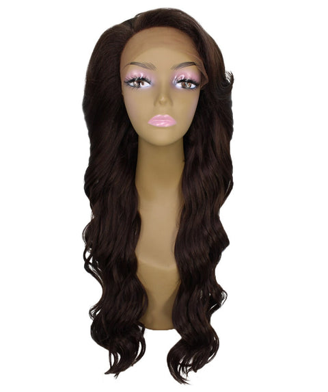 Asana Medium Brown Long Wavy Lace Front Wig