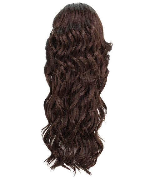 Asana Medium Brown Long Wavy Lace Front Wig