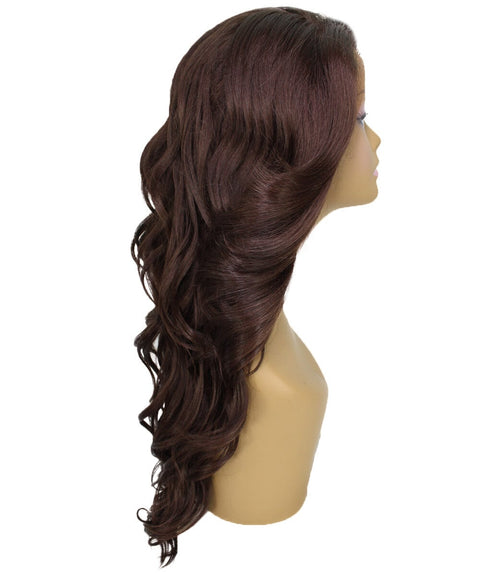 Asana Medium Brown Long Wavy Lace Front Wig