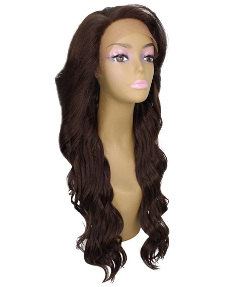 Asana Medium Brown Long Wavy Lace Front Wig
