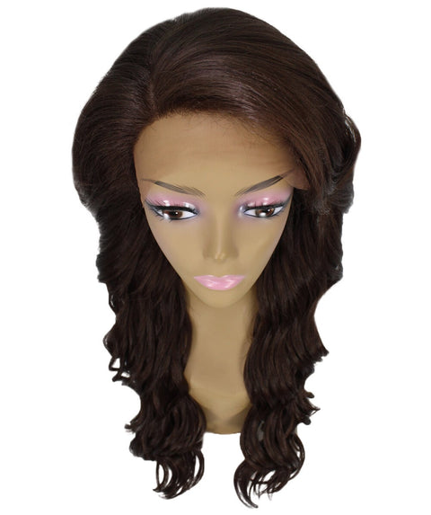Asana Medium Brown Long Wavy Lace Front Wig