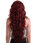 Asana Deep Red Long Wavy Lace Front Wig