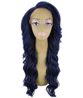 Asana Blue and Black Blend Long Wavy Lace Front Wig