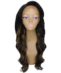 Asana Black with Golden Long Wavy Lace Front Wig