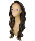 Asana Black with Golden Long Wavy Lace Front Wig