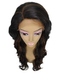Asana Black with Caramel Long Wavy Lace Front Wig