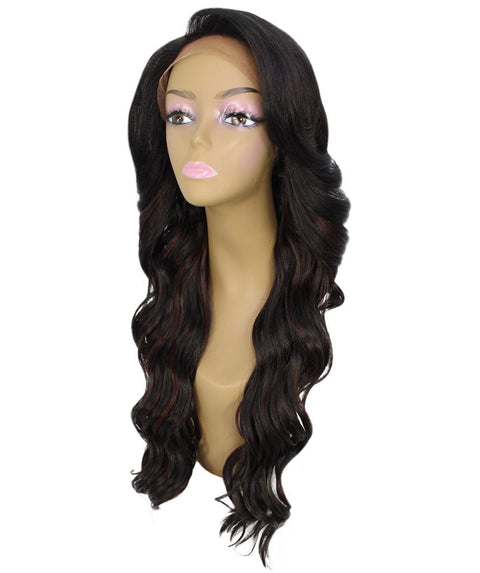 Asana Black with Aubum Long Wavy Lace Front Wig