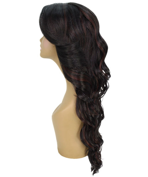 Asana Black with Aubum Long Wavy Lace Front Wig