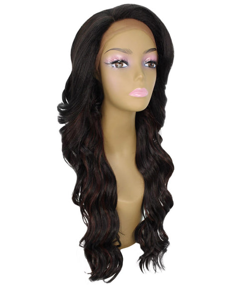 Asana Black with Aubum Long Wavy Lace Front Wig