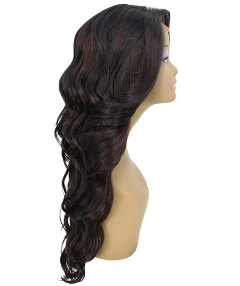 Asana Black with Aubum Long Wavy Lace Front Wig