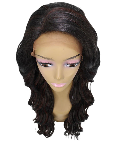 Asana Black with Aubum Long Wavy Lace Front Wig