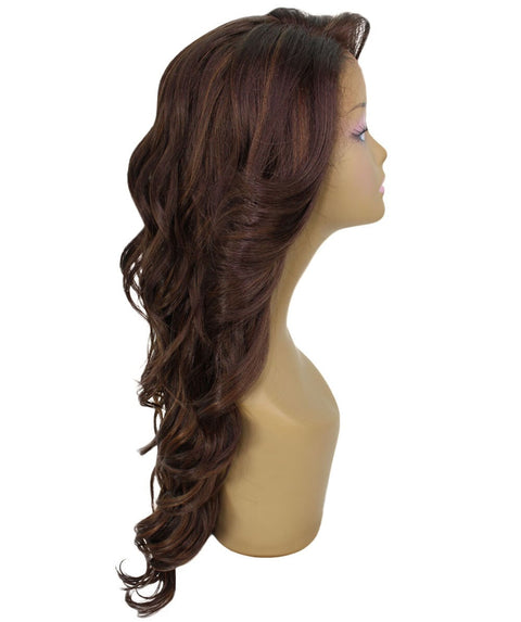 Asana Brown with Caramel Long Wavy Lace Front Wig