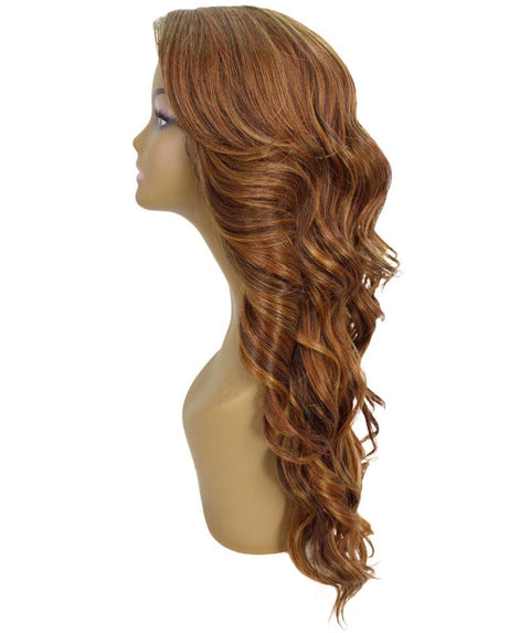 Asana Light Brown Blend Long Wavy Lace Front Wig