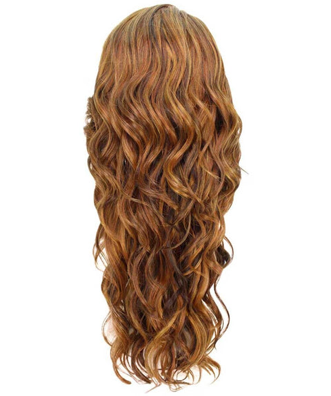 Asana Light Brown Blend Long Wavy Lace Front Wig