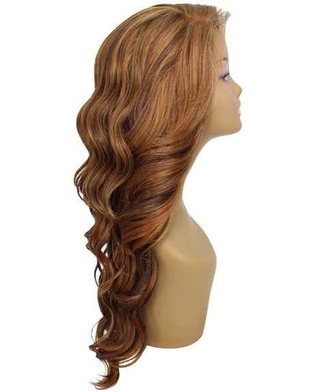 Asana Light Brown Blend Long Wavy Lace Front Wig