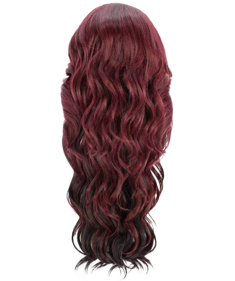 Asana Medium Red Long Wavy Lace Front Wig