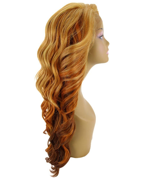 Asana Strawberry Blonde Long Wavy Lace Front Wig