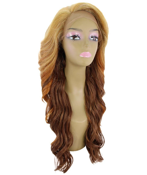 Asana Strawberry Blonde Long Wavy Lace Front Wig