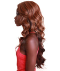 Asana Aubum Brown Blend Long Wavy Lace Front Wig