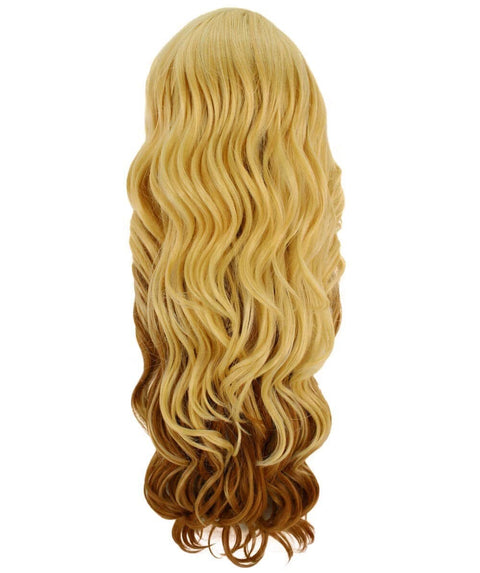 Asana Golden Dark Blonde Long Wavy Lace Front Wig