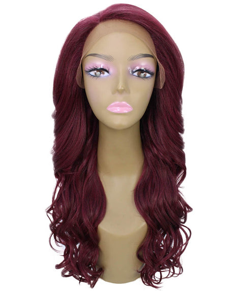 Kendra Deep Red Wavy Lace Front Wig