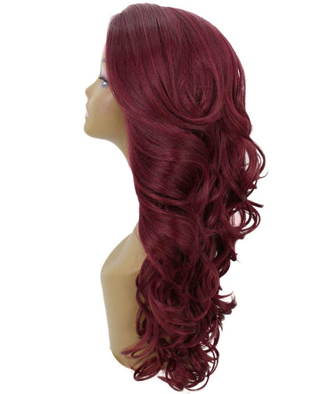 Kendra Deep Red Wavy Lace Front Wig