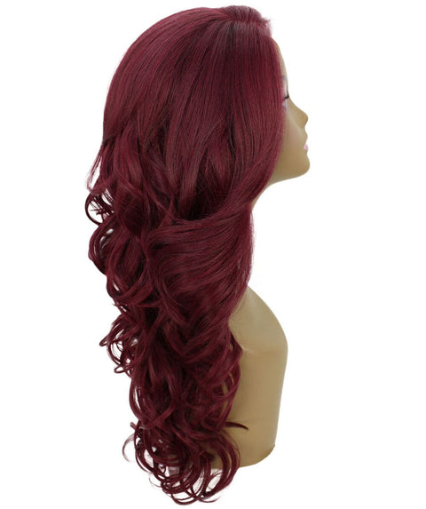 Kendra Deep Red Wavy Lace Front Wig