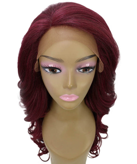 Kendra Deep Red Wavy Lace Front Wig