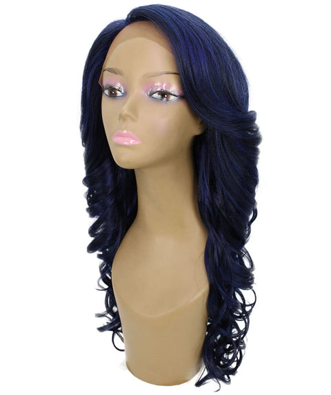 Kendra Blue and Black Blend Wavy Lace Front Wig