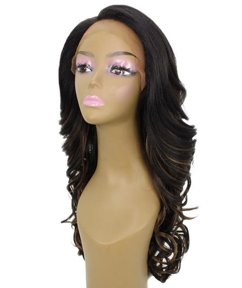 Kendra Black with Golden Wavy Lace Front Wig